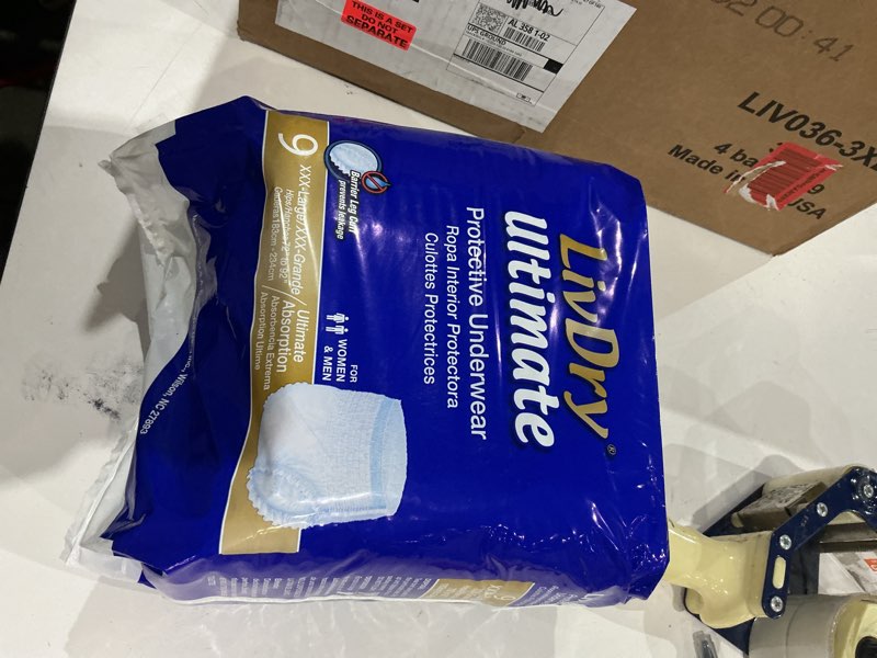Condition photo showing New/Like New for livdry unisex adult incontinence underwear  ultimate comfort absorbency (xxx-large  9-pack)
