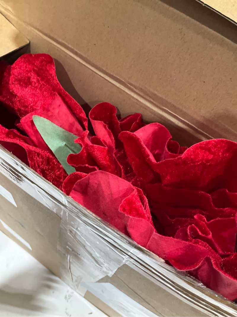 Condition photo showing As Is for Norme 6 Pcs Valentine Day Giant Flowers for Decoration 12, 16, 20 Inch Large Rose Petals Giant Flowers Large Red Rose for Wedding Arch Decoration, Home Decor, Anniversary Birthday Valentine's Day