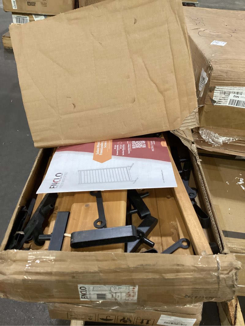 6.1ft H x 3.1ft W (1 Panel) Freestanding or Surface Mount Enclo Solara Louvered Screen, Wood Privacy