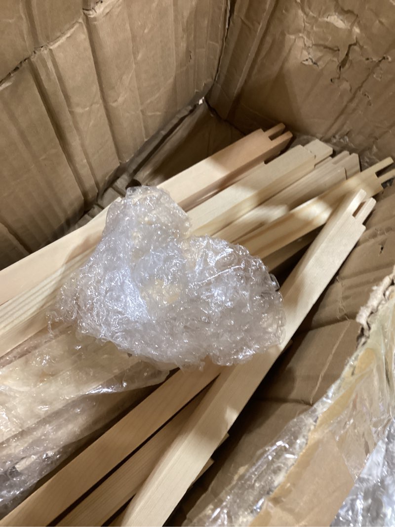 Condition photo showing As Is for buael 12 pcs stretcher bars for needlework 6 sizes wooden with 50 tacks and tacks remover needlepoint embroidery frame set suitable as a craft birthday gift? craft supplies (68 in) 6\8\10\12\14\16 in