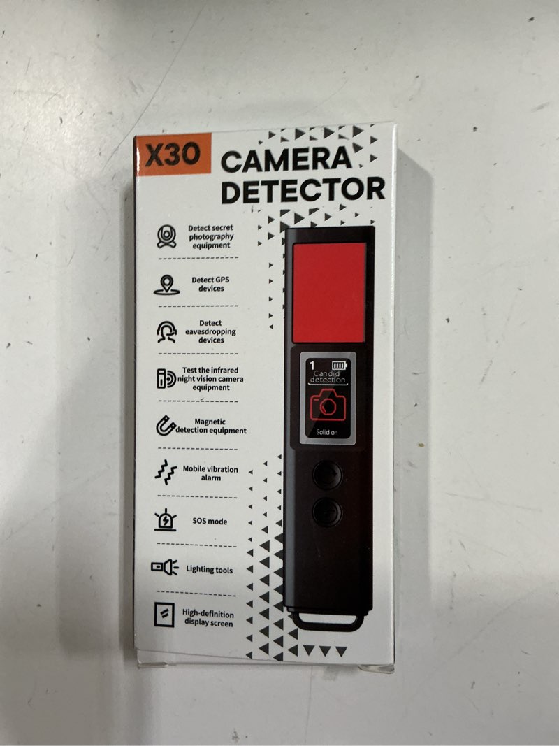 Condition photo showing New/Like New for hidden camera detectors, spy camera detectors, 2025 upgraded device finder for hotels car office home travel meetingroom, signal scanner mini design, 8 levels sensitivity 9 modes, 25h working time black