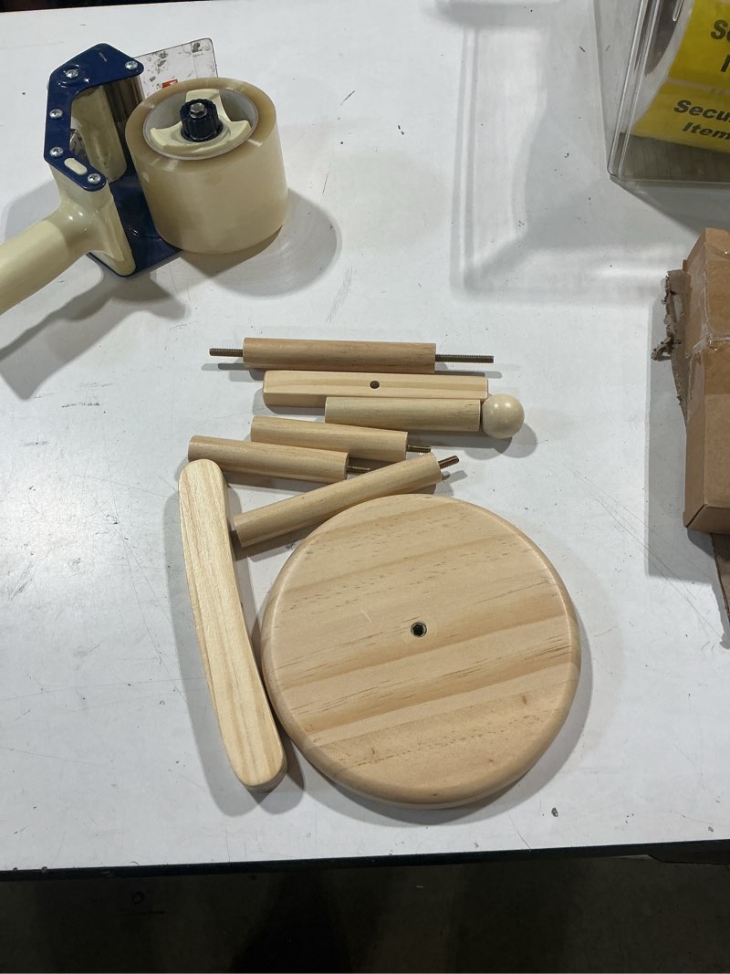 Condition photo showing Good Condition for bucherry 1 pack baby clothes display stand wooden baby shower centerpiece adjustable height circle shaped dress hanger doll dress outfit stand rack hand assembled hangers display set (wood color) natural wood color 1