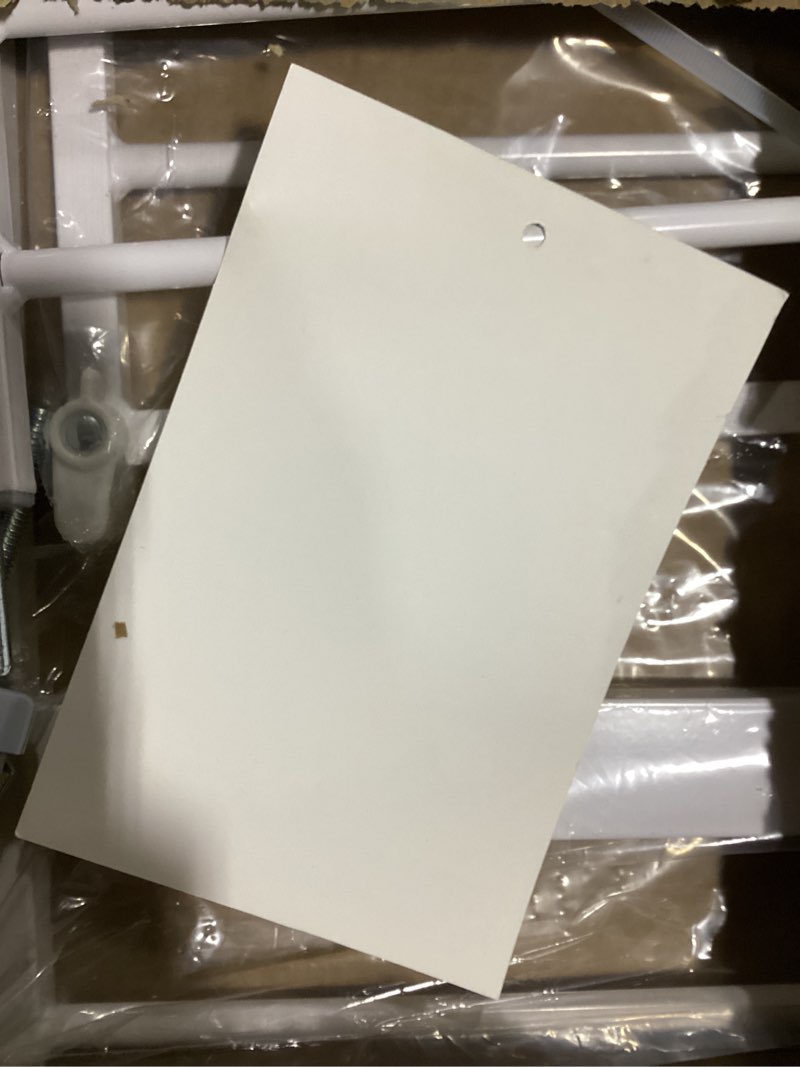 Condition photo showing Good Condition for keny 29"-42.5" baby gate for stairs, auto close safety dog gate, pressure mounted easy walk through pet gate for doorways, durable stair gate, 30" tall, white white 29-42.5"wide, 30"tall