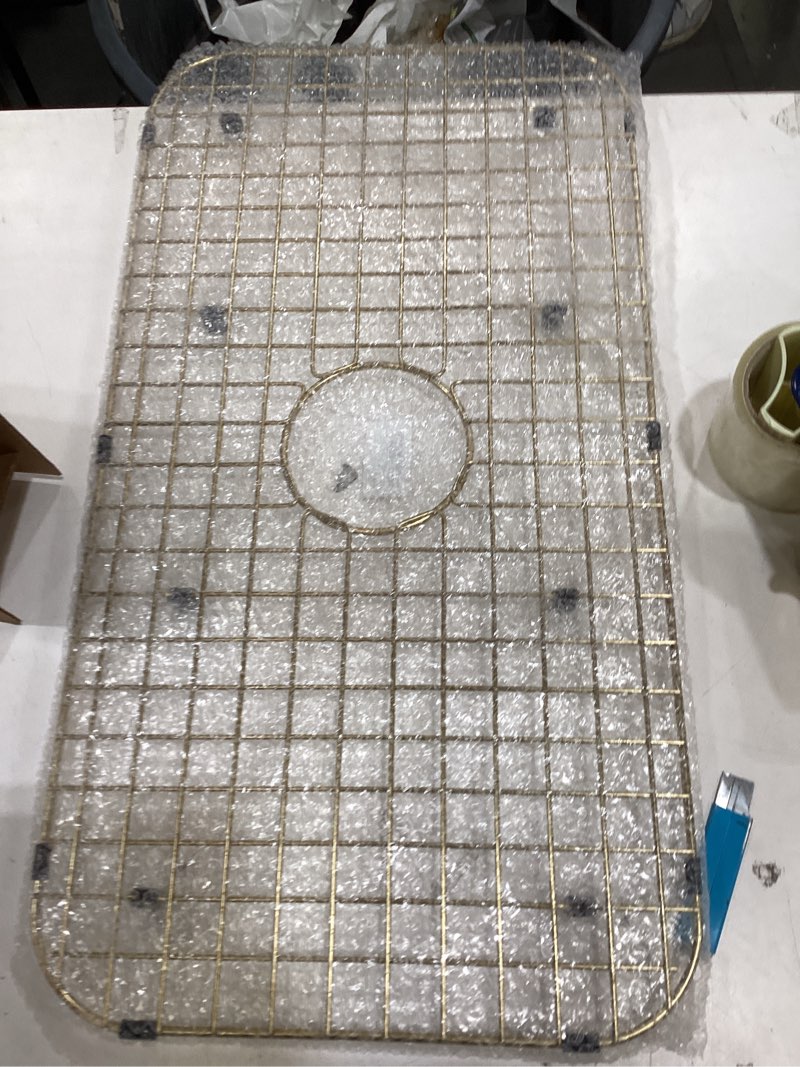 Condition photo showing Good Condition for starstar sinks protector matte gold 304 stainless steel kitchen sink bottom grid, rack (27-3/16 l x 14-5/16 w)