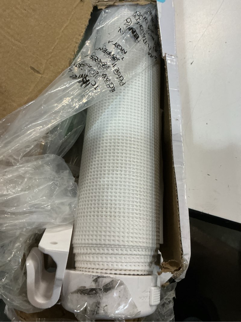 Condition photo showing As Is for Reinforced 120 Inch Extra Long Retractable Baby & Dog Gate with Support Rods Prevents Crawling Under, 10 Ft Wide for Large Openings, Indoor/Outdoor Gate, White White (33" Tall x 120" Wide)