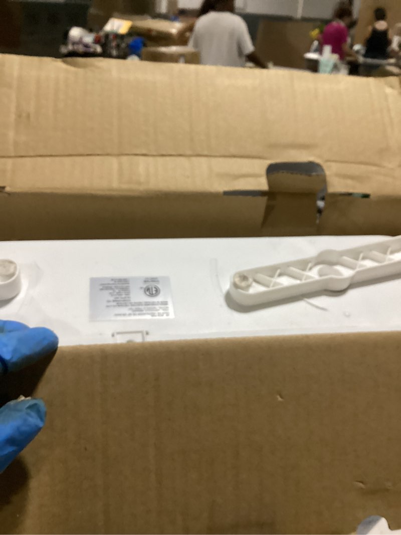 Condition photo showing As Is for **knob is stripped** utilitech 20-in 120-volt 3-speed high velocity indoor white box fan