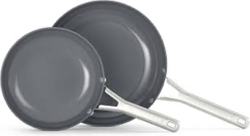 Calphalon® Ceramic Nonstick 8" Frying Pan Set, Silver Ash