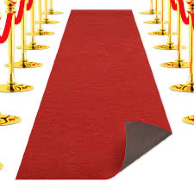 Extra Thick Red Carpet Runner for Party Felt Non-Slip Rubber Backed Aisle Runway Rug for Step