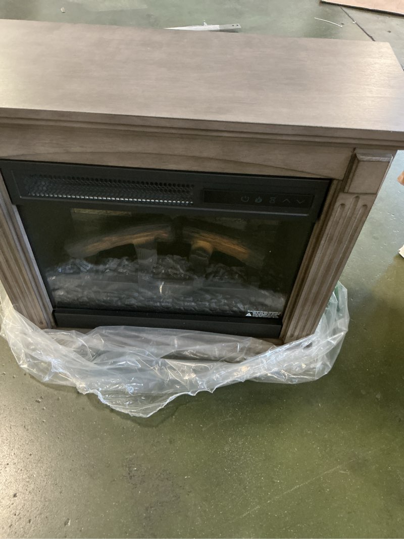 Condition photo showing Good Condition for duraflame Wall Mantel Infrared QuartzElectric Fireplace with Crackling Sound color oak grey 25 x21 