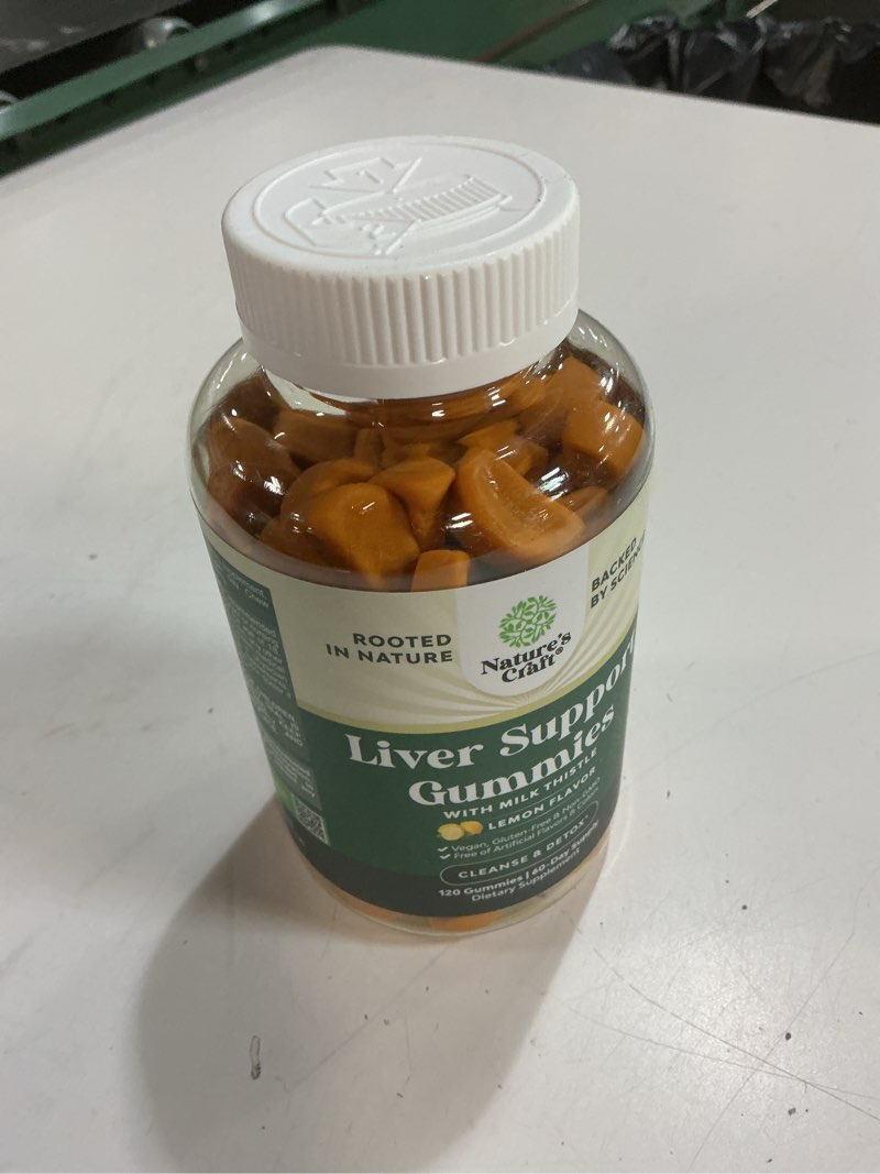 Condition photo showing Good Condition for (best by 2026/05) cleansing herbal liver detox gummies liver support milk thistle gummies with artichoke extract turmeric curcumin and l-carnitine - vegan and non-gmo - sweet lemon - 120 count (pack of 1)