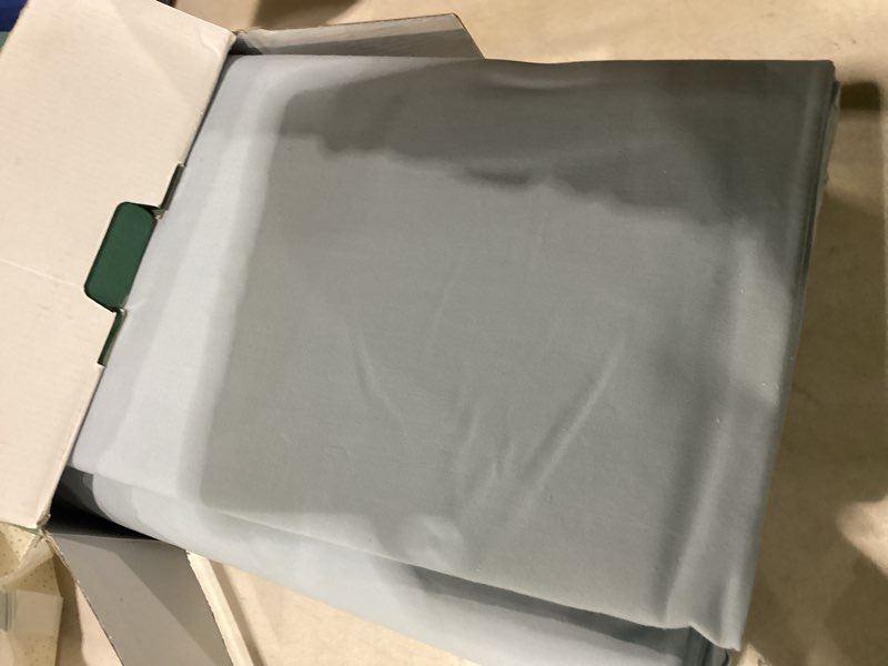 Condition photo showing Good Condition for texas linen co. 100% organic cotton sheets queen size - 4 pc organic cotton queen size percale weave sheet set, soft, cooling, crisp, 16" deep pocket hotel quality bedding set - light blue queen light blue