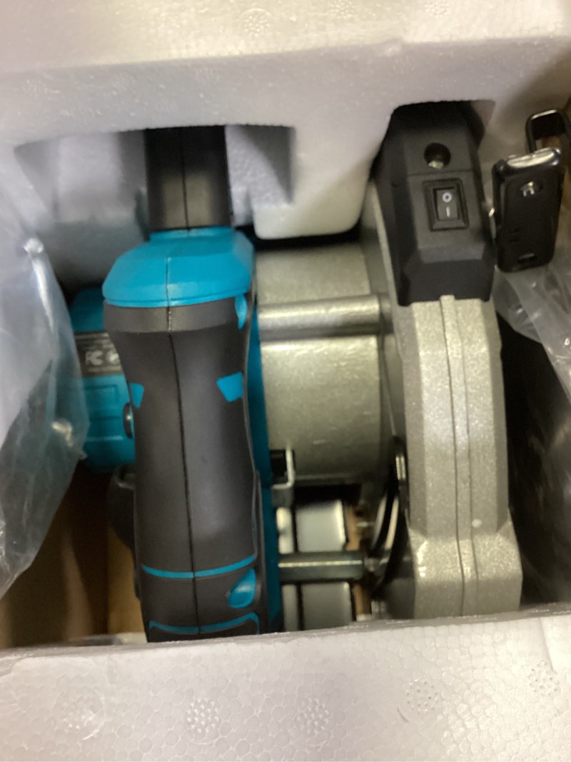 Condition photo showing New/Like New for ecarke cordless circular saw 7-1/4" compatible with makita 18v battery(bare tool), 5000rpm electric circular saw with laser guide, 2 blades(24t & 40t), 0-45° bevel cutting, max 2-1/4" depth for wood