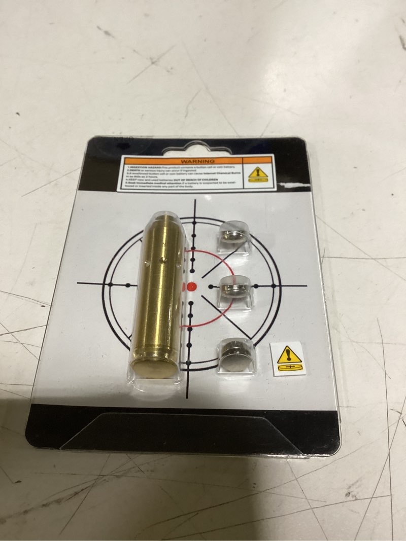 Condition photo showing New/Like New for CVLIFE Bore Sight Laser 223 5.56mm/9mm/.243.308/12Gauge/7.62x39mm/.45acp Red Laser Bore Sighter with Batteries 243 308