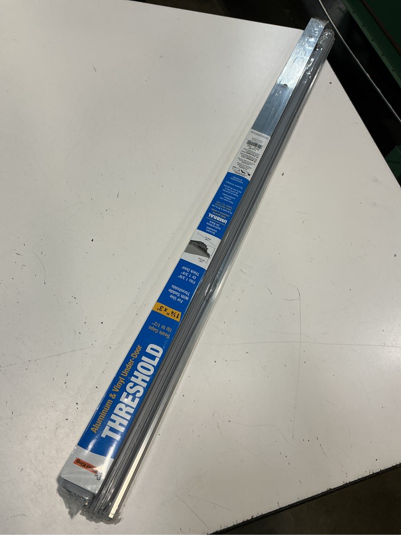 Condition photo showing New/Like New for (pack of 2) frost king 2.8 in. h x 1.25 in. w x 36 in. l bright aluminum low rug threshold silver