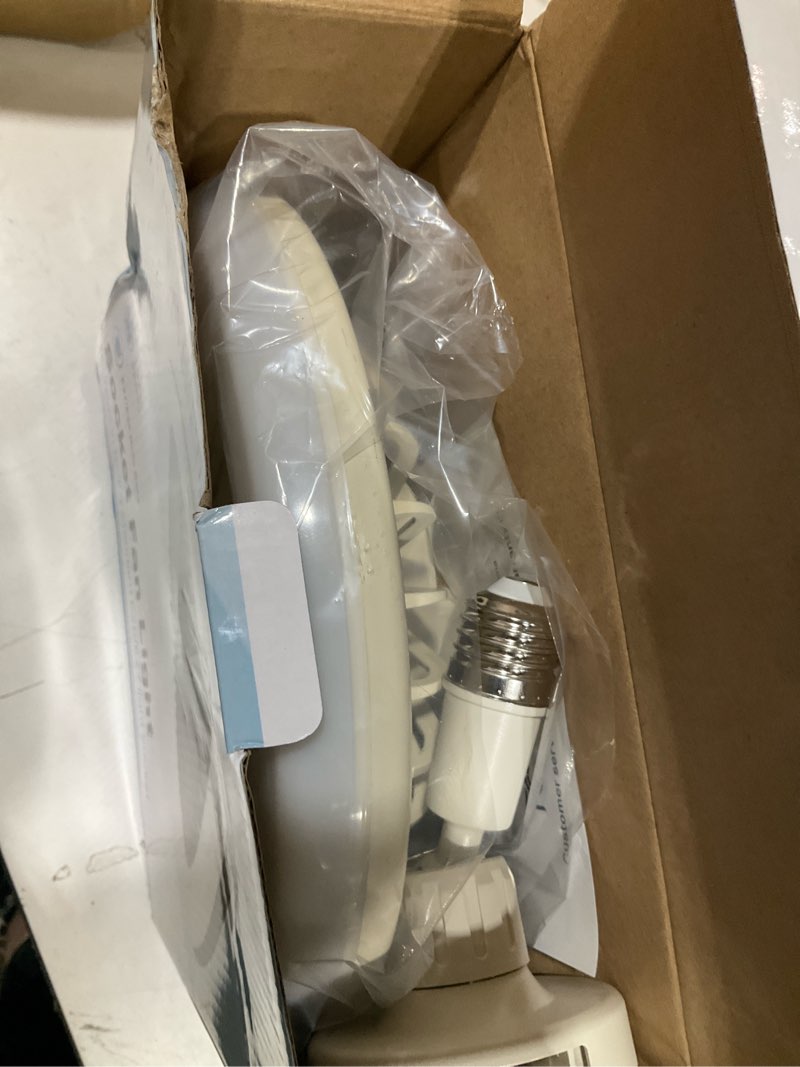 Condition photo showing Good Condition for socket fan light with remote control, 3 colors 3000k-6500k dimmable led light bulb fan screw in ceiling fan for bedroom, kitchen, storage room, closet, wireless small ceiling fans with lights - white white-small