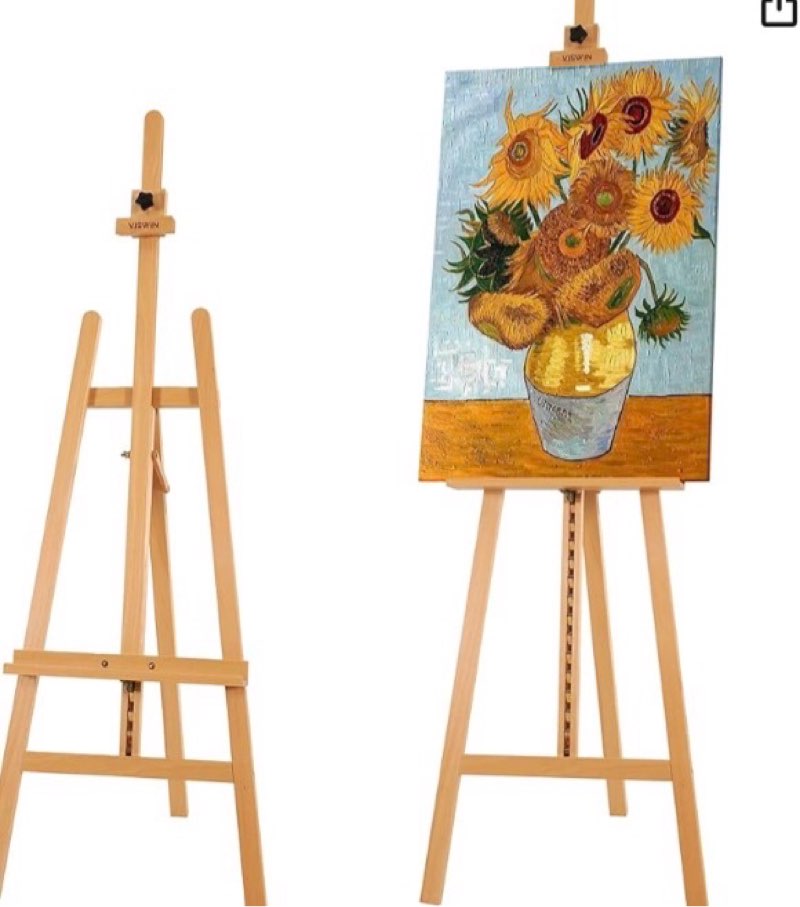 VISWIN Wooden Art Easel for Painting, Adjustable and Foldable Beech Wood Canvas Stand, Holds Canvas up to 43 Inches, 57 to 76 Inches High, Art Easel for