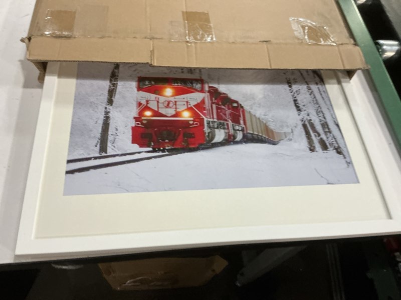 Condition photo showing As Is for upsimples 18x24 Picture Frame, Display Pictures 16x20 with Mat or 18 x 24 Without, Wall Hanging Poster Frames, White, 1 Pack White 18x24