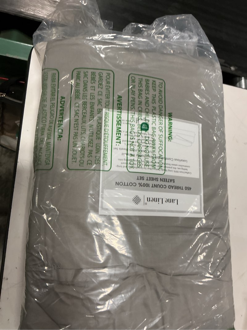 Condition photo showing Good Condition for lane linen split king cotton bed sheets - 450tc combed sateen weave, paloma | soft & breathable split king sheet & pillowcase sets - snug 15 inch deep pocket, oeko-tex certified, everyday comfort split king 06 : paloma