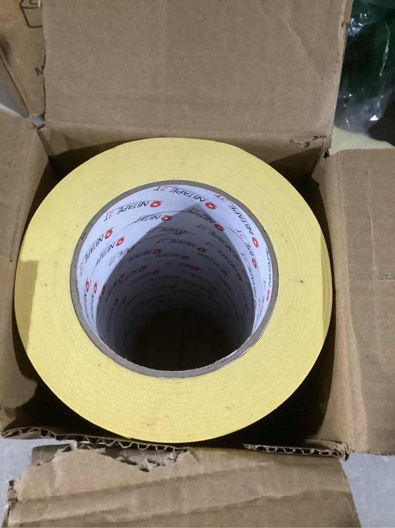 painters tape 8 rolls, (1 inch × 55 yards) yellow masking tape, heat-resistant, general purpose, painter’s tape for wall, painting, diy, spray paint, crafts, labeling and artistic creation