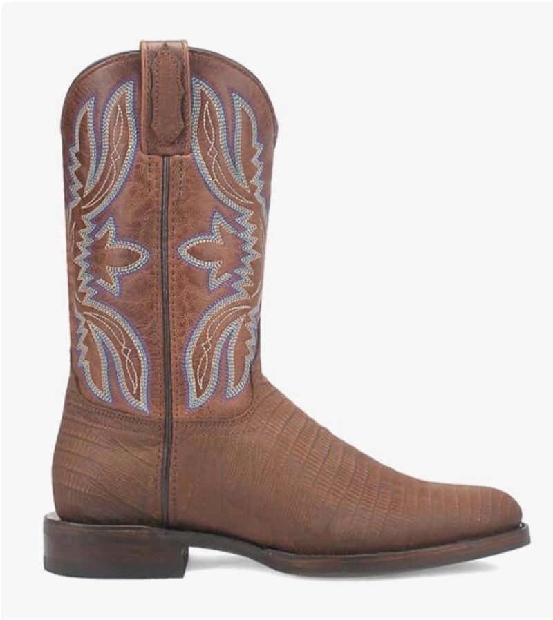 dingo boots mens saw buck embroidered lizard print round toe casual boots mid calf - brown - size 9.