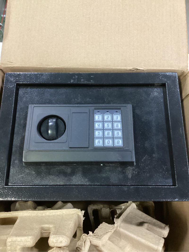 Condition photo showing Good Condition for 1.2 Cuft Small Home Safes Water and Fireproof, Fire proof Safes for Home Use, Anti-Theft Security Safe Box With Digital Keypad & Removable Shelf and Led Light, Money Safes for Documents Valuables 1.2 Cubic Feet