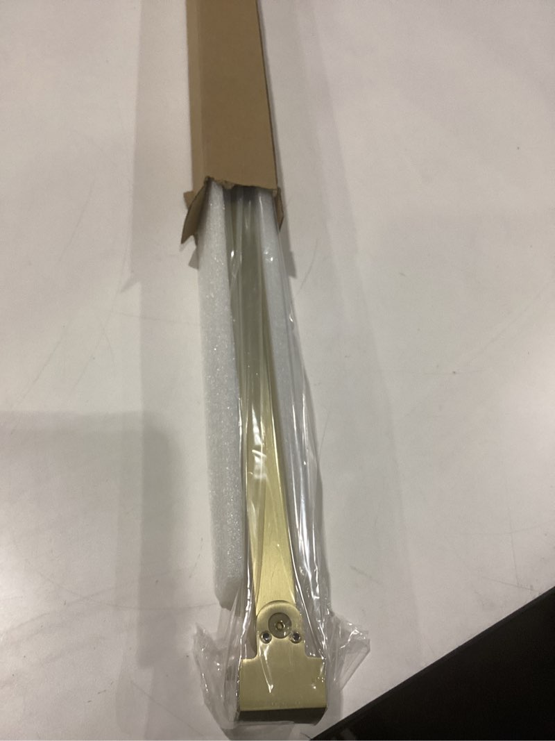 Condition photo showing New/Like New for Frameless Shower Door Support Bar, Stainless Steel Wall-to-Glass Support Arm to Fixed Shower Glass Panel, for 1/4"-3/8" (6-10 mm) Door, 180° Pivot & Stow-Flat Mode (Brushed Gold, 15.8-inch(400mm)) Brushed Gold 15.8-inch(400mm)