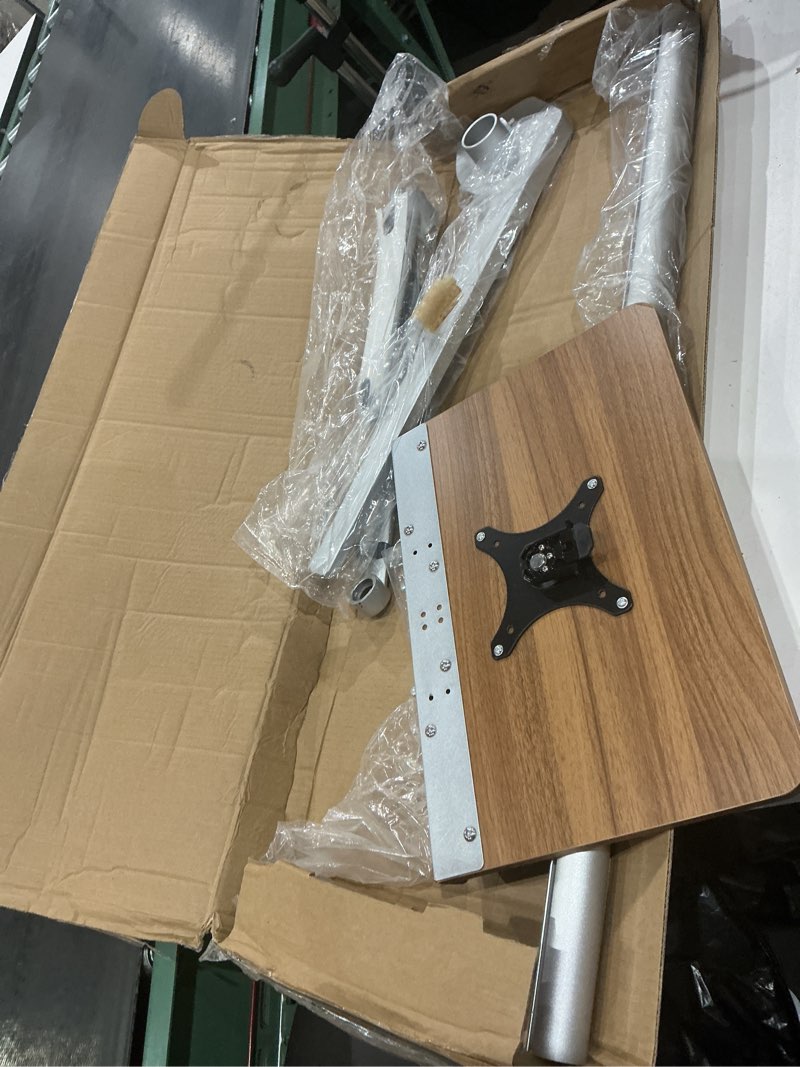 Condition photo showing As Is for height adjustable floor book stand with wood platform,laptop stand compatible with macbook/ipad/tablet/phone