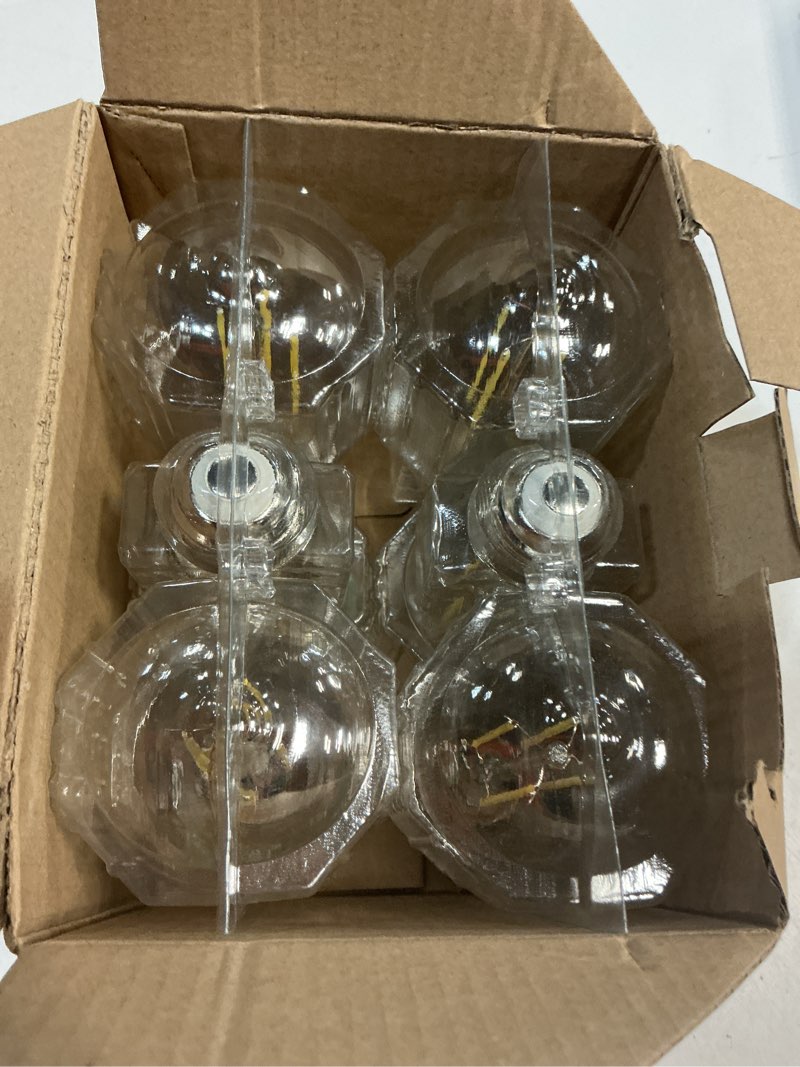 Condition photo showing New/Like New for 6-pack 7w dimmable led light bulbs, 60watt equivalent edison bulbs, 850lm ultra bright led bulbs, 5000k daylight white, st58 vintage antique bulbs, e26 medium base, cri90+, clear glass, no-flicker