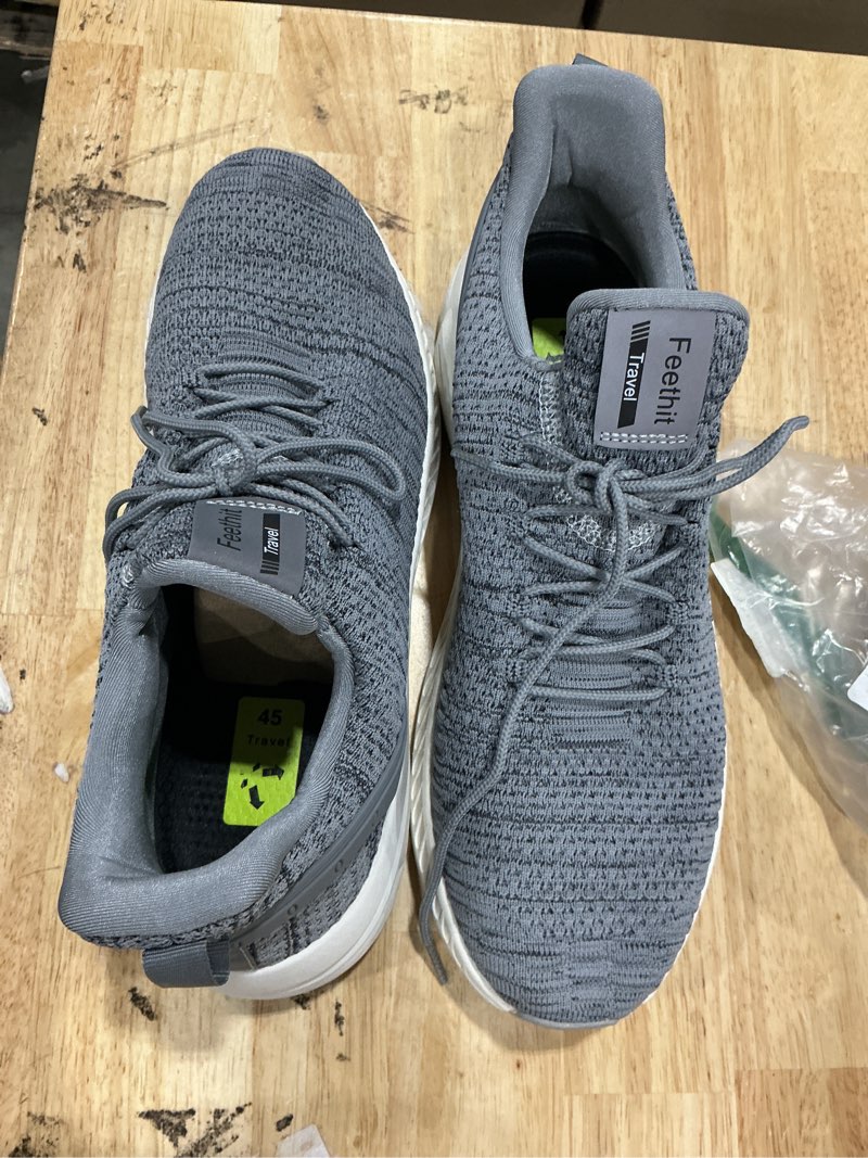 Condition photo showing As Is for feethit mens non slip walking sneakers lightweight breathable slip on running shoes athletic gym tennis shoes for men