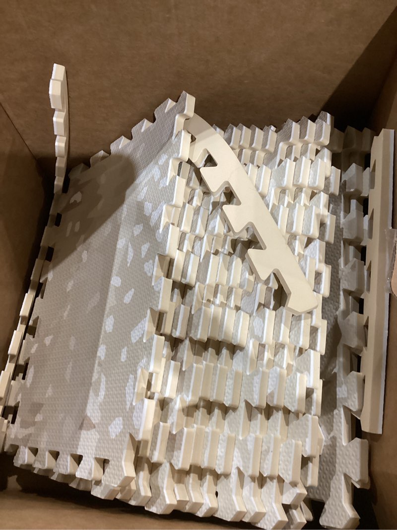 Condition photo showing Good Condition for Premium Soft Foam Baby Play Mat 5.5 x 3.9 ft, Easy to Clean, 0.5” Thick – Modern Terrazzo Design for Playrooms and Home Décor Camouflaged Terrazzo