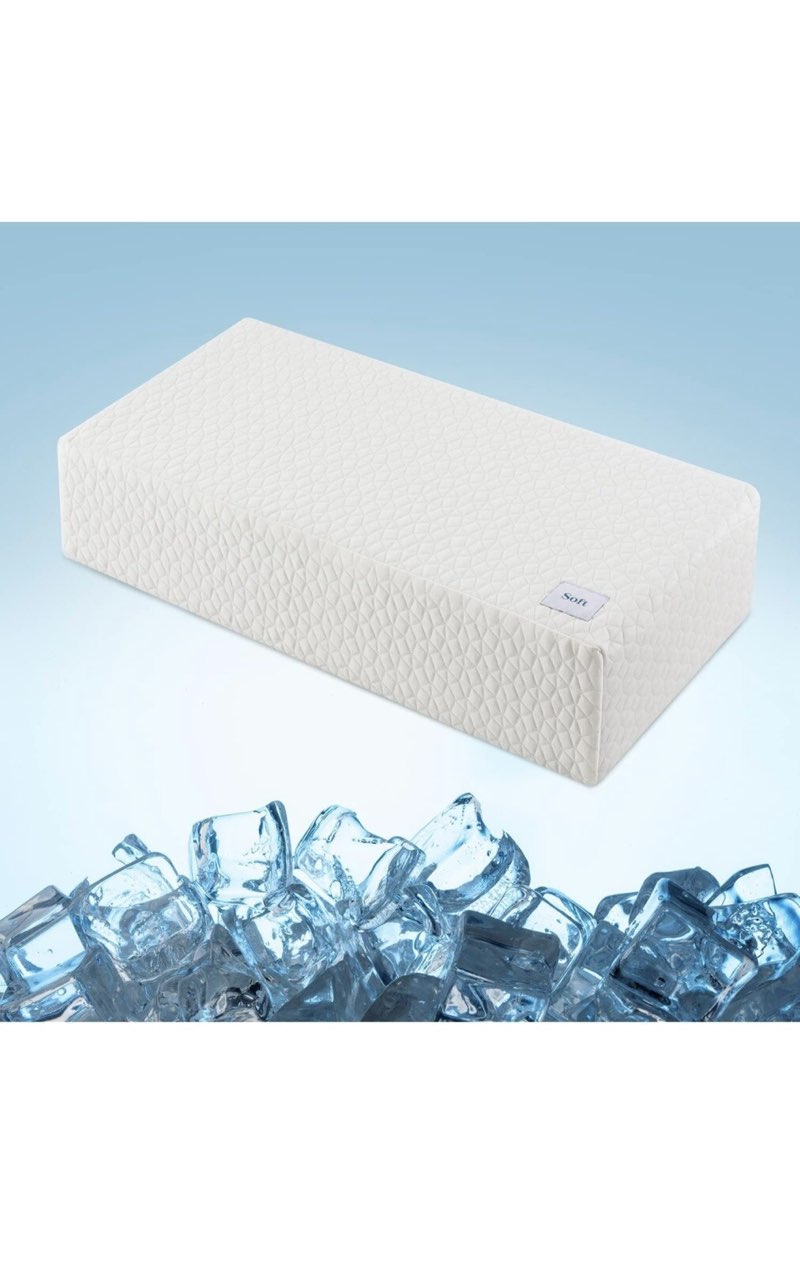 harborest ice cube cooling pillow -side sleepers memory foam, standard 24x12x5