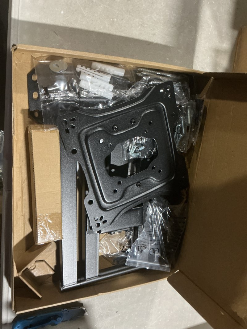 Condition photo showing As Is for montek long arm tv wall mount for most 23-65 inch tvs, 37 inch long extension tv mount swivel and tilt, full motion wall mount tv bracket fit max vesa 400 x 400mm, up to 77 lbs 23"-65" tv / 37" long arm