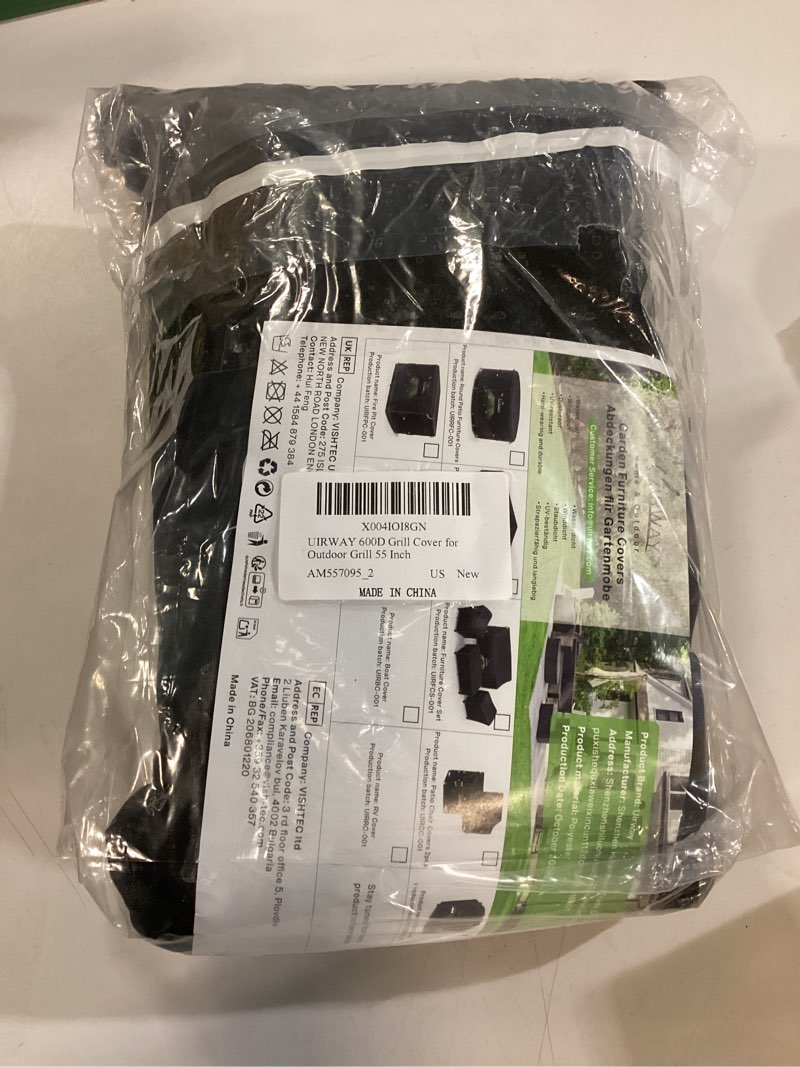 Condition photo showing New/Like New for UIRWAY Grill Cover for Outdoor Grill 52 Inch, 600D Heavy Duty Waterproof BBQ Cover, UV & Fade Resistant Gas Grill Covers with Reflective Strip and Air Vent, Black Upgraded 600D Polyester 52"L x 26"D x 43"H