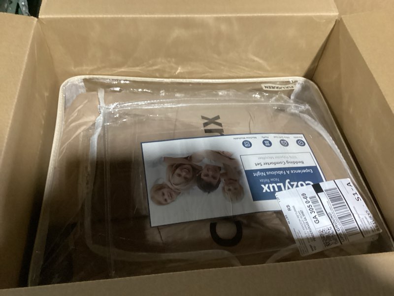 Condition photo showing As Is for CozyLux Queen Comforter Set Khaki, 7 Pieces Bed in a Bag, Khaki Comforter Queen Size, All Season Bedding Sets with Stitch Quilted Comforter, Flat Sheet, Fitted Sheet, Pillowcases Khaki Queen