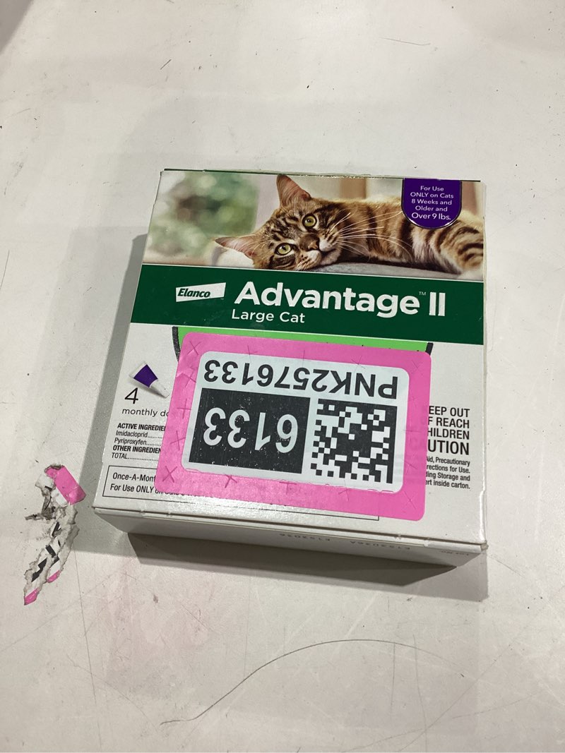 Condition photo showing As Is for Advantage II Large Cat Vet-Recommended Flea Treatment & Prevention | Cats Over 9 lbs. | 4-Month Supply 4-Pack