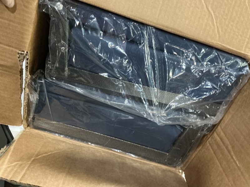 Condition photo showing New/Like New for SPORT BEATS Stadium Seats with Back Support Bleacher Chairs with Back and Cushion Thick Padded Bleacher Seats Includes Shoulder Strap Navy Blue 2pcs Regular - 17" W x 12" D x 16.5" H Regular - 17"W x 12"D x 16.5"H Navy Blue 2