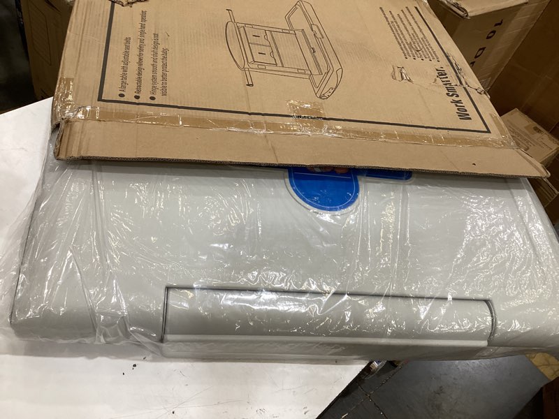 Condition photo showing Good Condition for baby changing station wall mounted, fold down commercial horizontal baby changing table with safety strap, storage box, hanging rod, horizontal-x1001