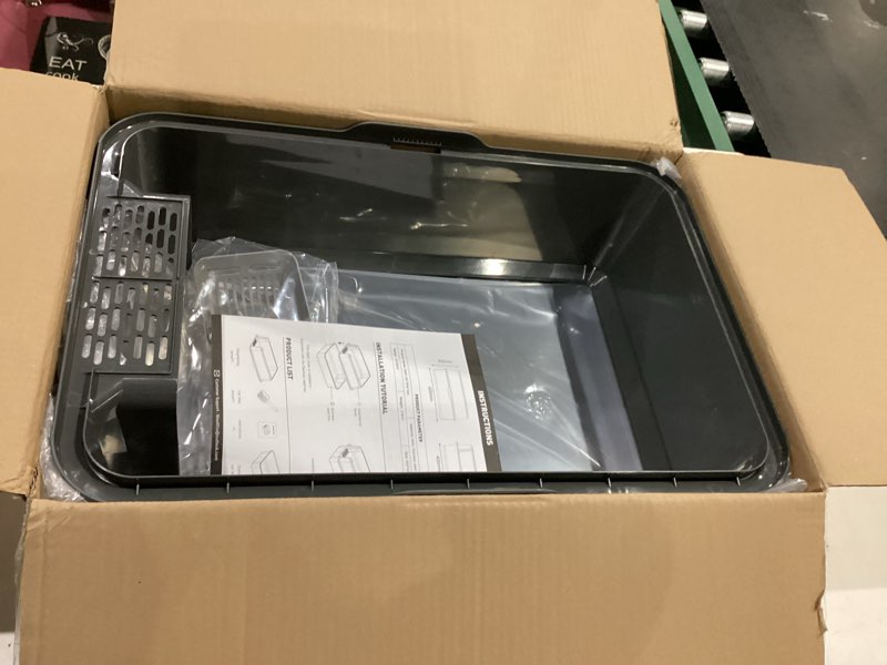 Condition photo showing New/Like New for Enclosed Stainless Steel Cat Litter Box with Lid, XL Extra Large Litter Box for Big Cats, Metal Litter Pan High Sided, Never Absorbs Odors, Anti-Urine Leakage, Easy Cleaning, Include Scoop 5 - Dark Gray (Pack of 1)