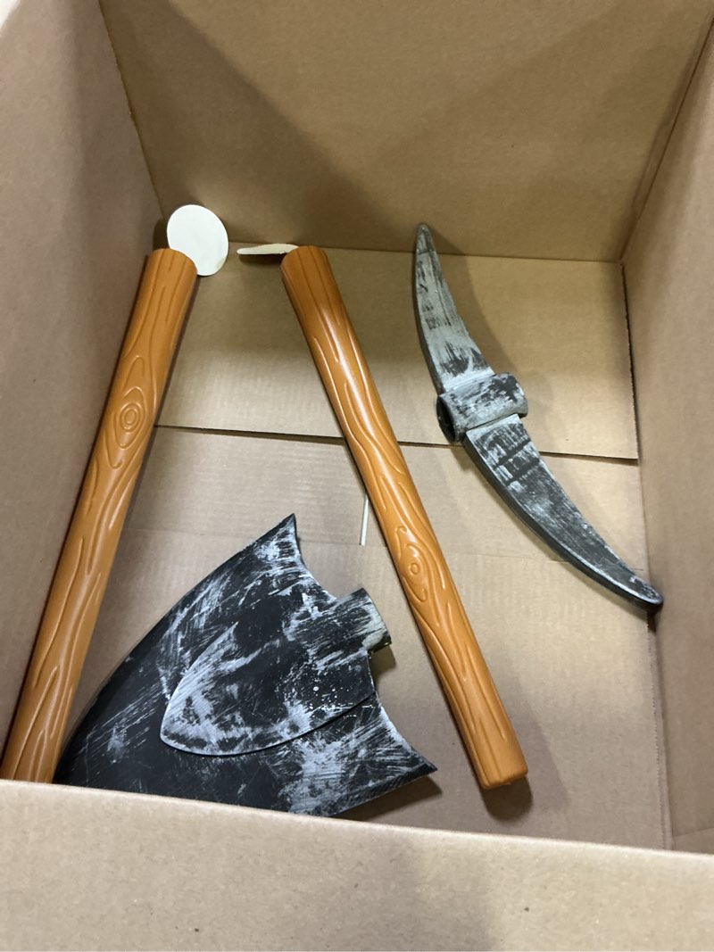Condition photo showing Good Condition for pretyzoom pickaxe spade costume prop set 2pcs toy miner pickaxe spade party favor supplies for stage performance and photo booth decoration 19.29x16.53x1.77in