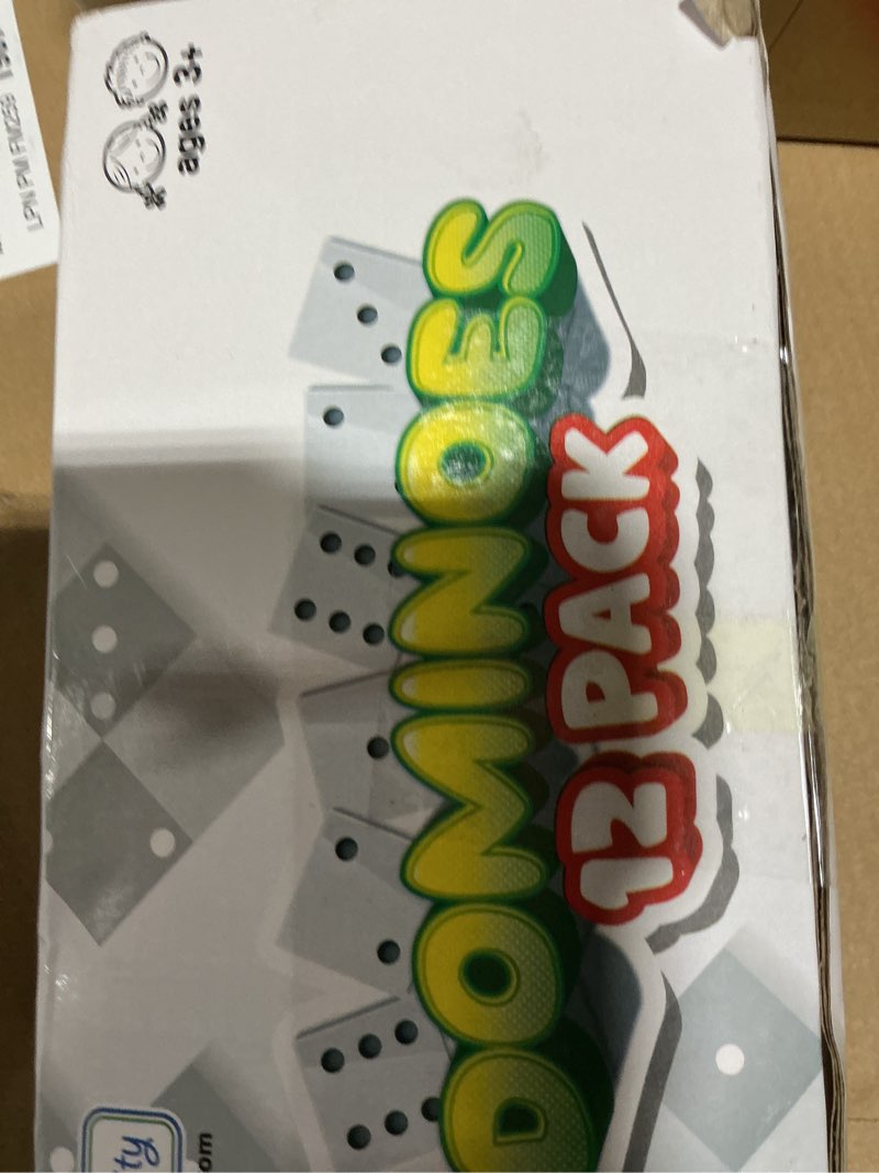 Condition photo showing Good Condition for ArtCreativity Domino Game Set - Pack of 12 - Each Domino Set Includes 28 Pieces Per Neon Pink, Yellow, Green and Orange Bags - Great School, Carnival Prizes - Awesome Party Favor - Fun Game for Kids