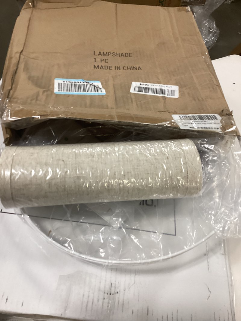 Condition photo showing Good Condition for OUTON Beige Drum Lamp Shades for Floor Lamps, 13" Top x 13" Bottom x 10" High, Easy to Assemble, Replacement Linen Lampshades for Table Lamps & Bedside Lamps (1.65" Spider) 13 Inch+Beige Shade