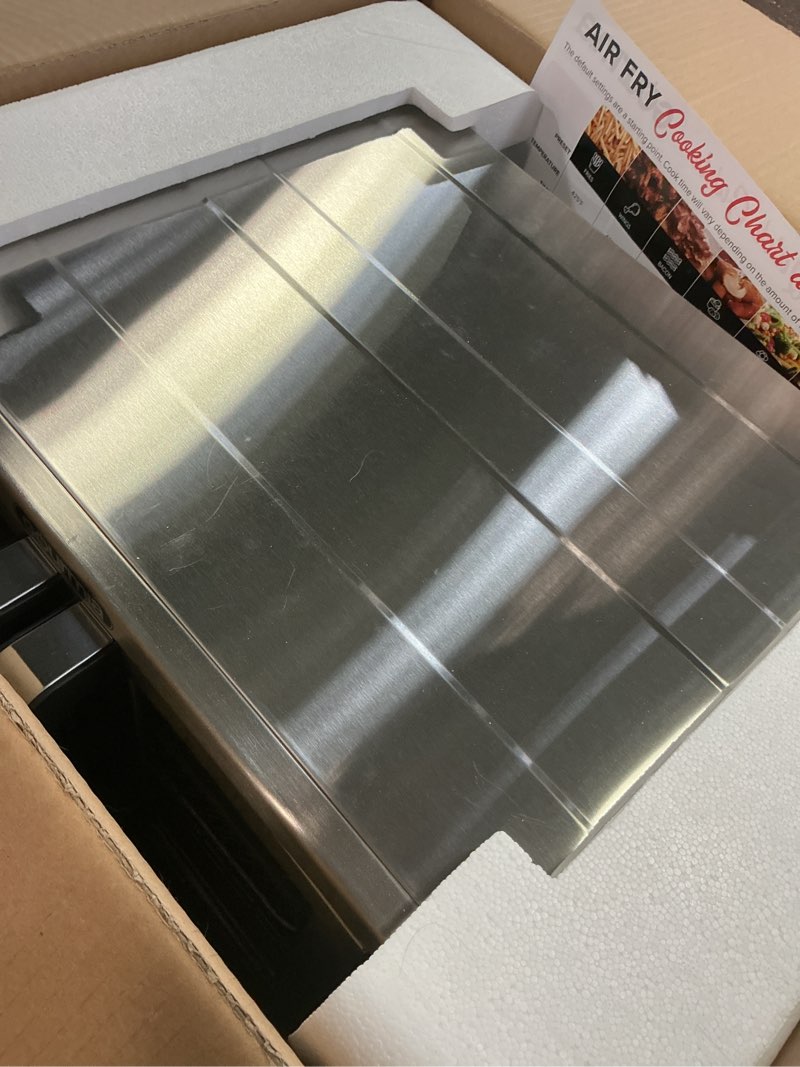 Condition photo showing Good Condition for new gourmia 6-slice digital toaster oven air fryer with 19 one-touch presets, stainless steel
