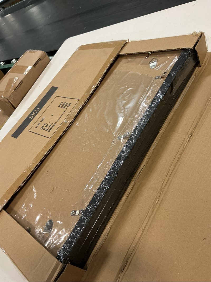 Condition photo showing Good Condition for 14x20 poster frame, display pictures 12x18 with mat or 14x20 without, wall hanging frames, black, 3 pack black 14x20