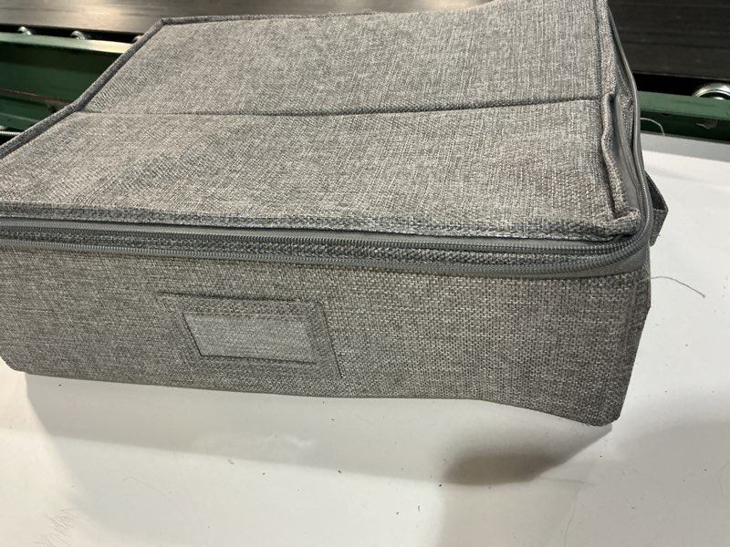 Condition photo showing Good Condition for kukikan coffee mug storage box 2 pack with dividers, china storage containers organizer for moving, hard shell & stackable for 24 coffee tea cups 5.5" tall with sturdy lid & handles, grey gray mug and cup storage - 2pcs