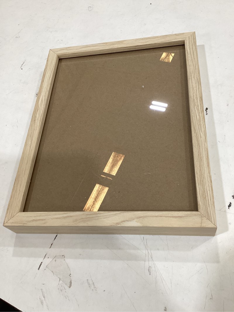 Condition photo showing As Is for axeman 8.5 by 11 picture frame - solid white oak frame 8.5 x 11 matted to 6x8 - rounded corner natural oak wood photo frame 8.5x11 with tempered glass - tabletop or wall mount display - oak 8.5x11 - 1p oak