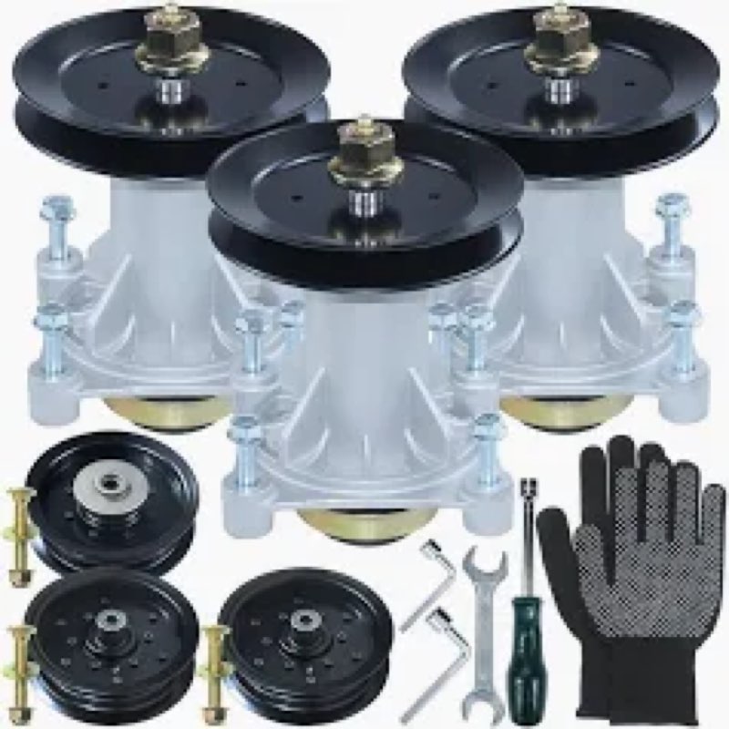 GELASKA 3 Pack 587819701 Spindle Assembly Kit with 153535 Pulley 587686701 Belt Replaces 187292, 192