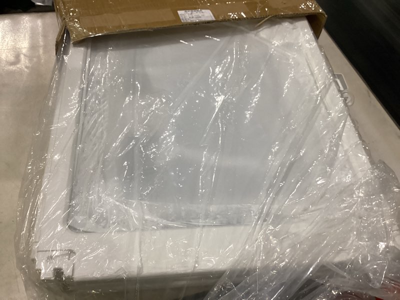 Condition photo showing As Is for clear acrylic dog fence pet playpen puppy cat small play pen indoor outdoor whelping box for dogs with gate (4 plastic panels+2 transparent panels) 4 hdpe panels+2 acrylic panels