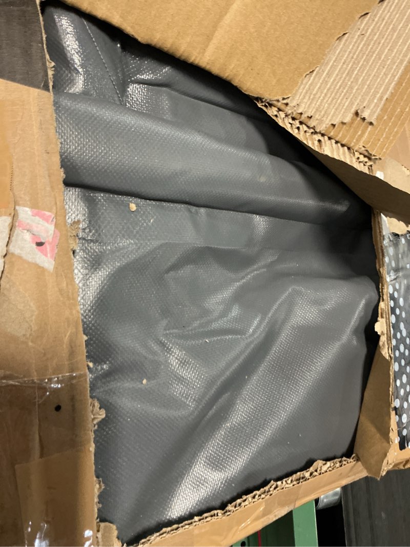 Condition photo showing As Is for vivohome containment mat (8'6" x 20') with stay put corner, pvc garage floor mats, heavy duty garage parking mat with a squeegee, gray gray 8'6" x 20'