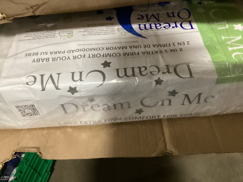 Condition photo showing As Is for Dream On Me Honeycomb Orthopedic Firm Fiber Standard Baby Crib Mattress, Greenguard Gold and JPMA Certified, 5” Fiber Core Optimum Support, Fits Crib and Toddler Bed, Waterproof Vinyl Cover White
