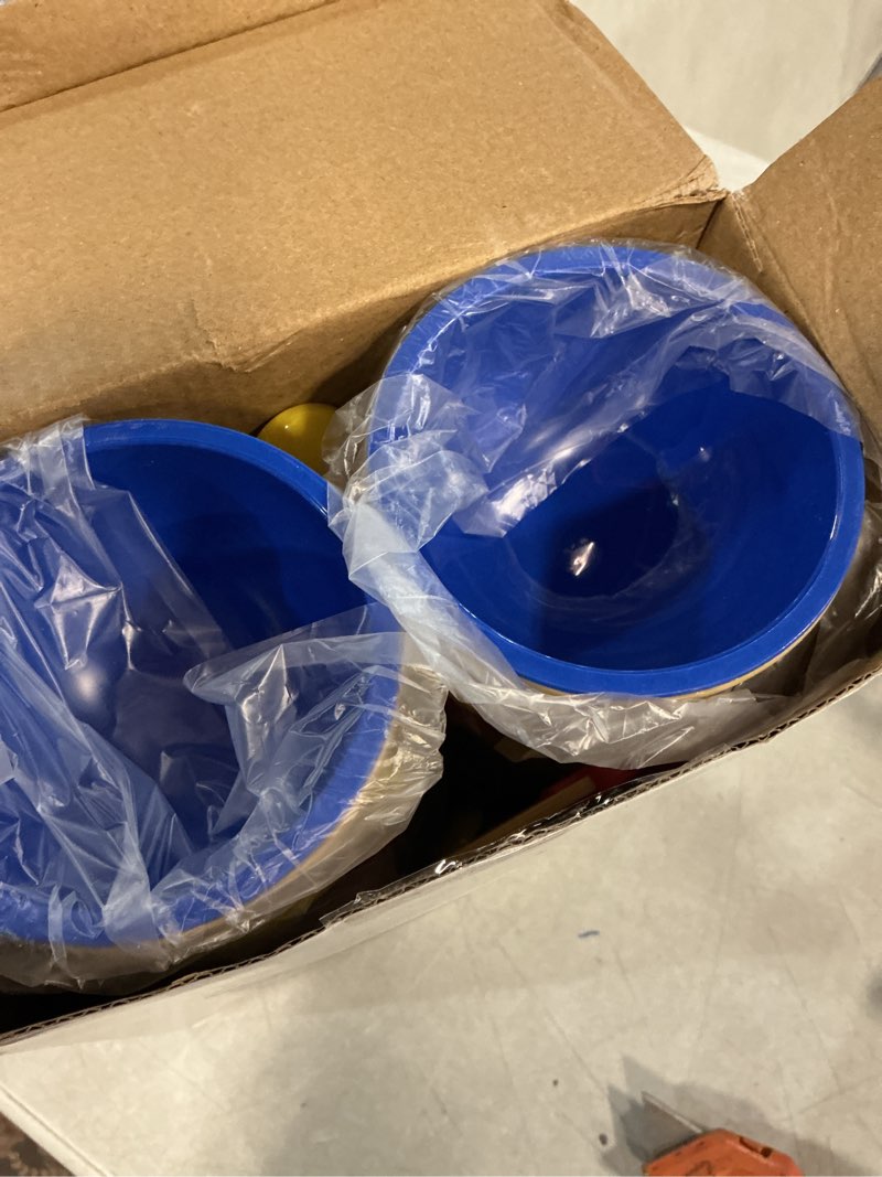 Condition photo showing Good Condition for joyserve ice cream bowls and spoons set - (pack of 12) reusable plastic ice cream cups and waffle cone shaped spoons for dessert, frozen yogurt, gelato, birthday party decorations 12-pcs